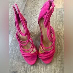Elegant Pink Strappy Women's Heels